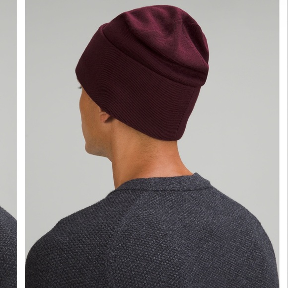 NWT(L/XL) Lululemon Warm Revelation Beanie Cassis Maroon Winter Hat Merino Wool - Picture 2 of 15